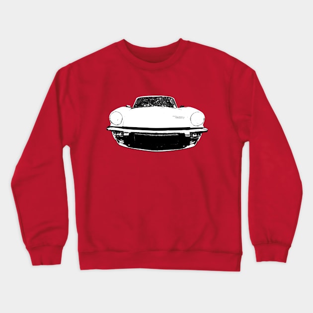 Triumph Spitfire British classic car monoblock black and white Crewneck Sweatshirt by soitwouldseem